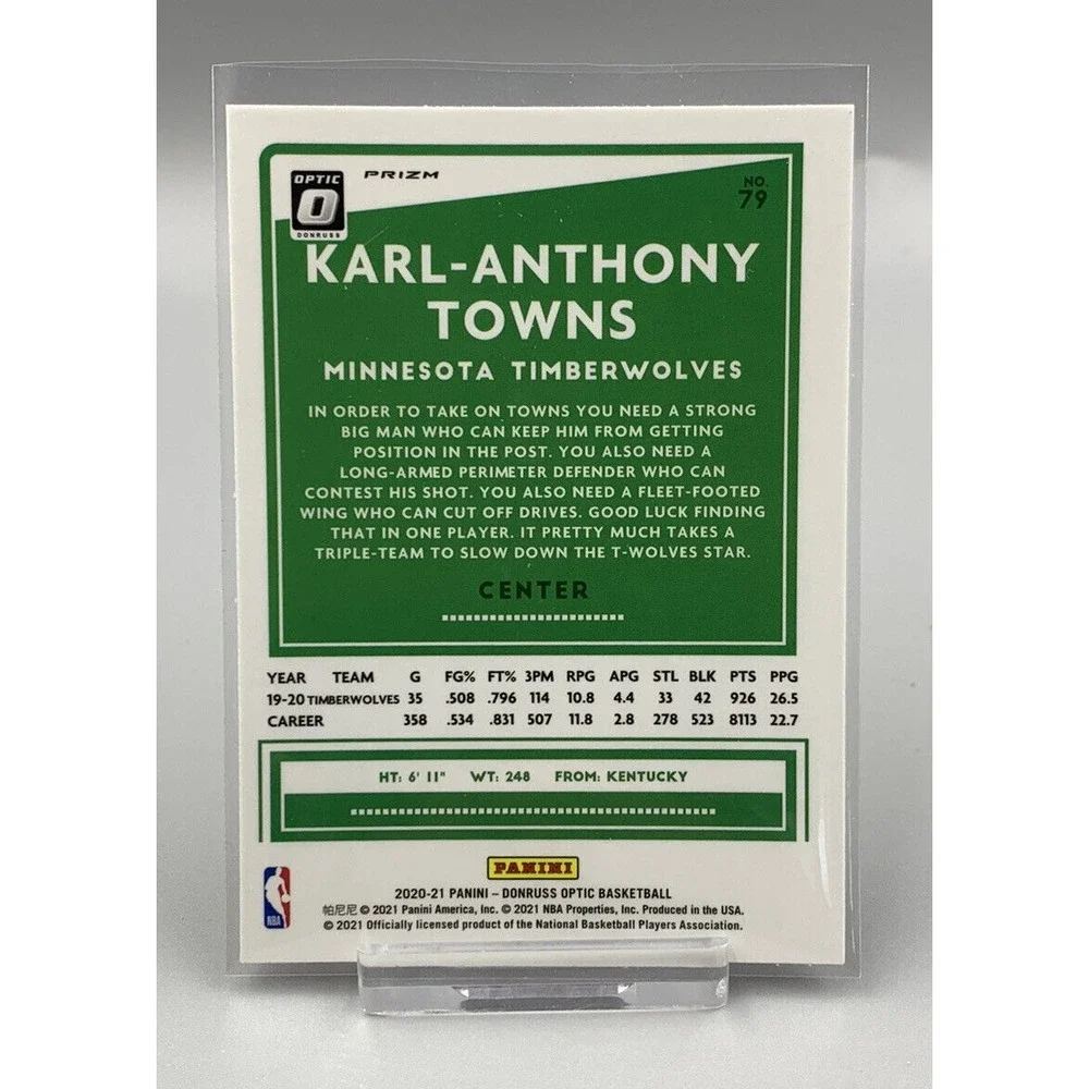 2020-21 Donruss Optic‎ - KARL-ANTHONY TOWNS Pink Hyper Prizm #79 Minnesota